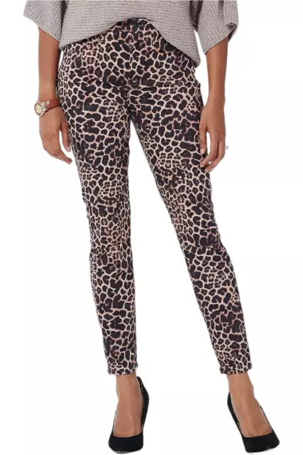 Jen7 by 7 for All Mankind Printed Ankle Skinny Jeans Golden Leopard