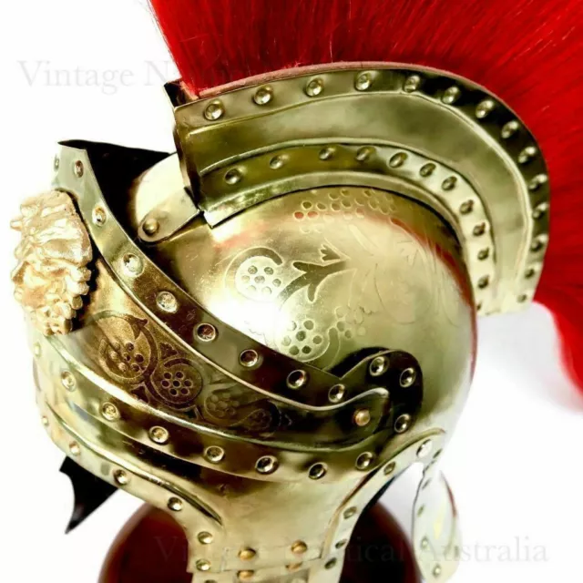 Medieval Historical Helmet Brass Plating With Queen Roman Imperator Helmet 2