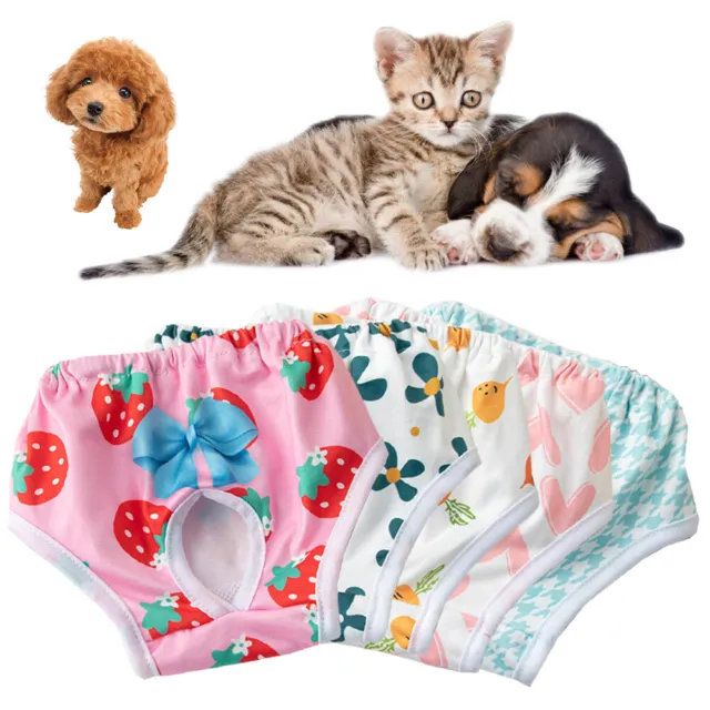 Female Pet Dog Puppy Diaper Nappy Physiological Sanitary Panties Underwear Print