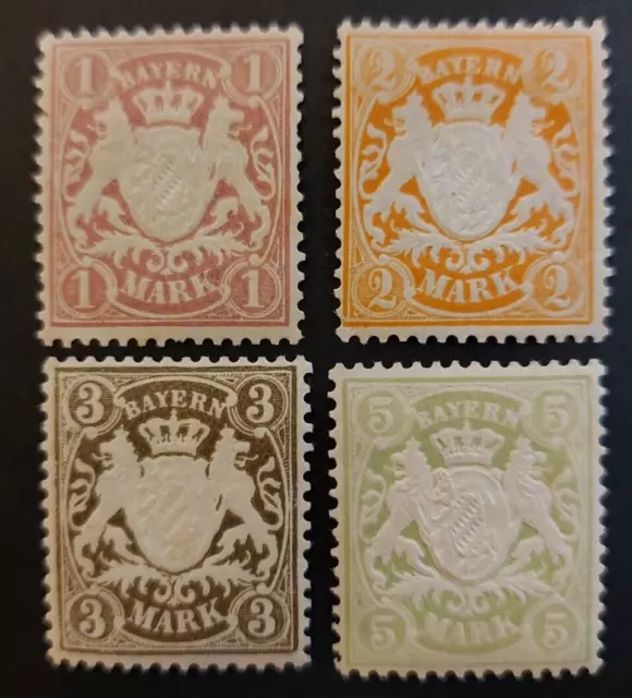 Bayern Stamps 1911 Set Mi# 71-72-73-74 Wz4 Mh  (G5)