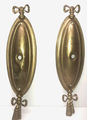Antique 1920s Brass Wall Sconces, Set of 2 Matching, Used (B7)