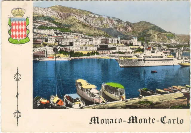 MONTE CARLO – Vue sur le Port, le Casino et le Yacht Cristina