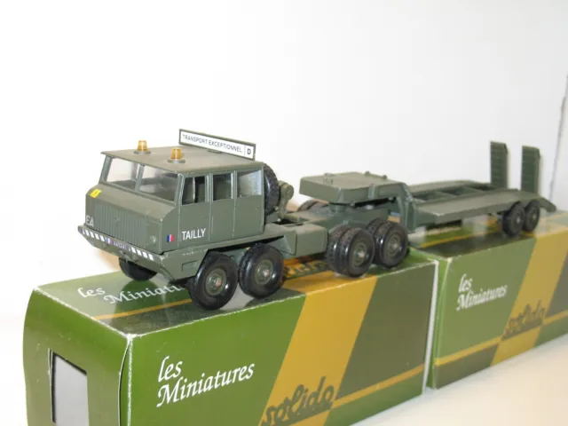 SOLIDO camion PORTE CHAR BERLIET  T12 militaire complet