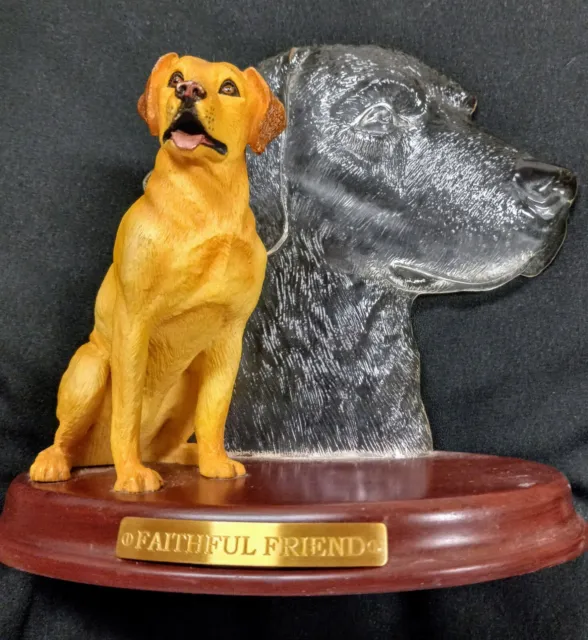 Bradford Exchange Faithful Friend Yellow Lab Dog Figurine 2002 Limited Edition