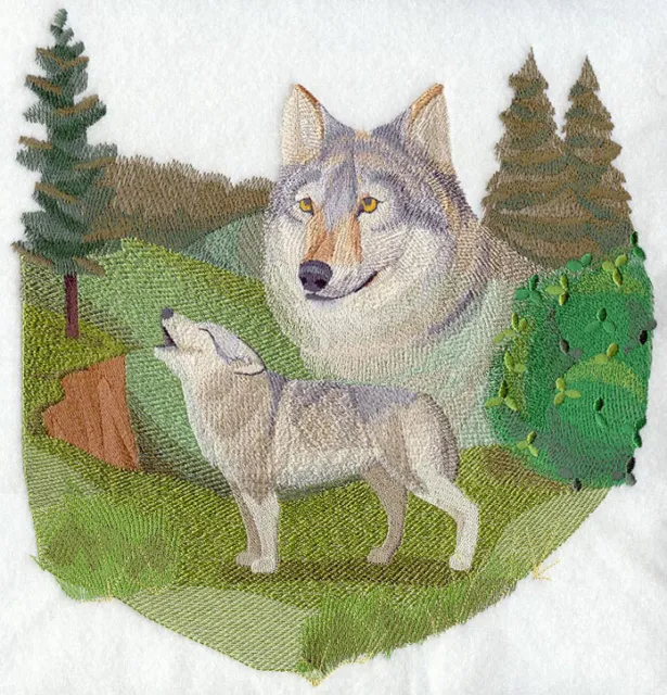 Embroidered Ladies T-Shirt - Spirit of the Wolf J4088 Size S - XXL