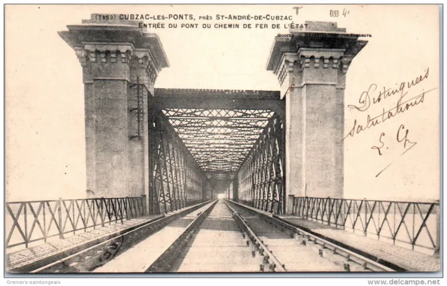 33 CUBZAC LES PONTS - entree du pont du chemin de fer
