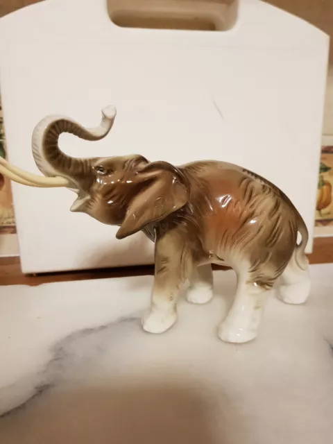 Vintage Royal Dux Porcelain Gloss Elephant 378/1 Stamped On Base