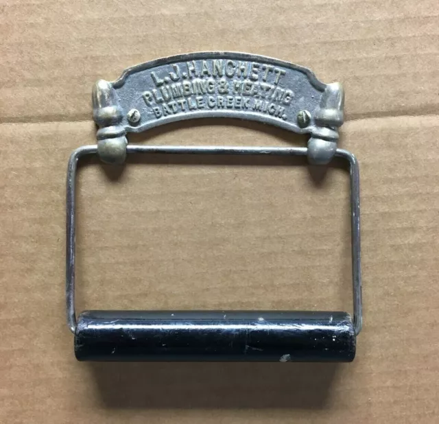 Antique Nickel Brass Toilet Paper Holder Vintage Plumbing & Heating Old 690-22B