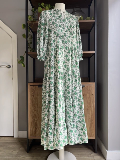 sachin and babi light blue dress ZARA CHIFFON MAXI Dress M 10 Blue Multi Paisley Print New without Tags  £45.00