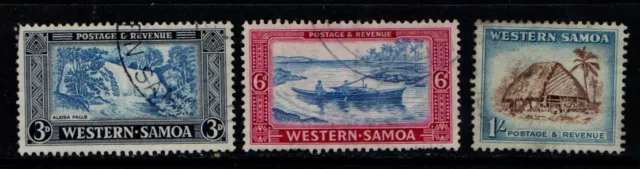 Samoa Western Samoa 1952 Pictorials 3d, 6d, 1/- SG222, 224, 226 Used