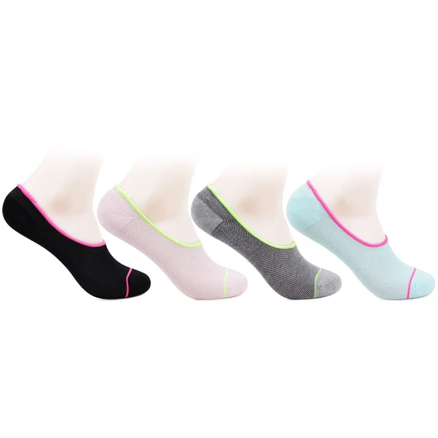 Women's Cotton Socks (Pack Of 4) With No-Show Shocks For Summer