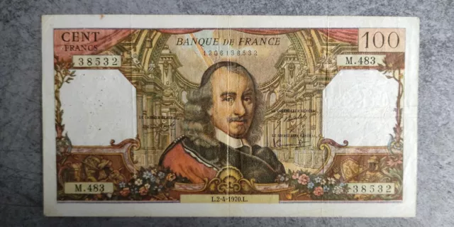 Billet de 100 Francs Corneille du 02/04/1970 M.483 ref F.65/31