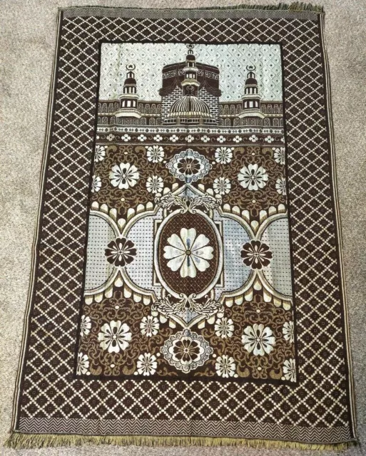 Muslim Travel Mat, Islamic Prayer Rug janamaz Sajda Mat Best Qualiy-Brown as pic