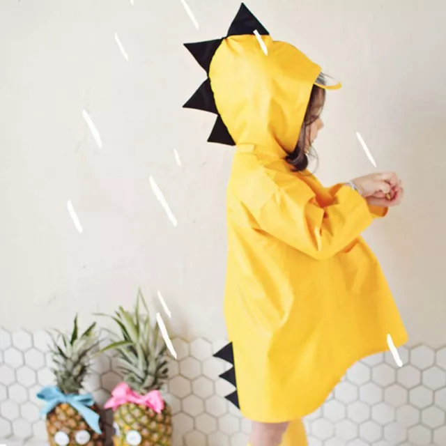 Kids Raincoat Cartoon Children Rain Coat Cute Baby Poncho Household Coat Yellow