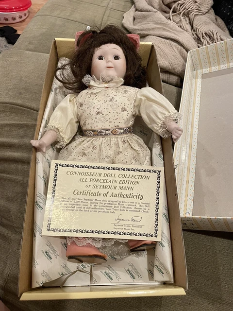 Seymour Mann Brunette Porcelain Doll 12” COA