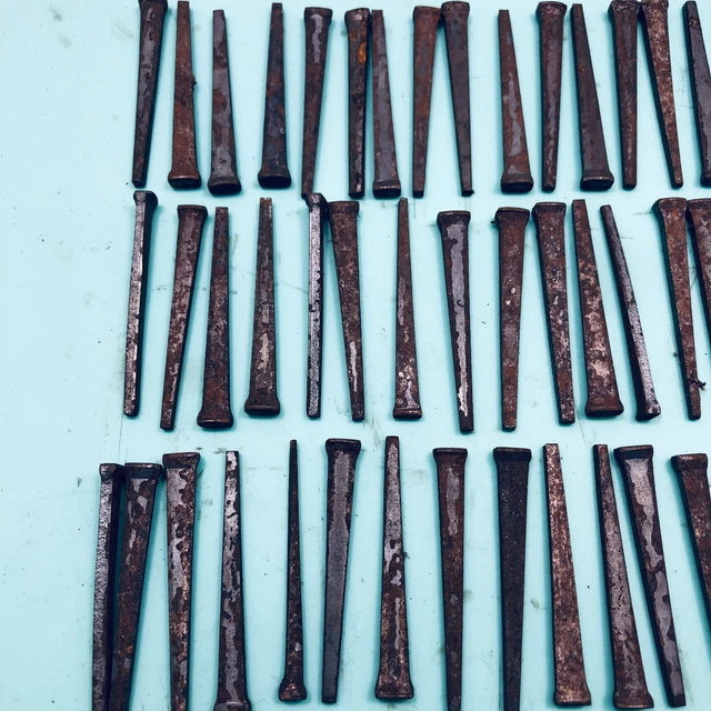 2 - 1/4 inch Vintage Used Square Head iron Common Cut Nails   150 count lot 2lb 2