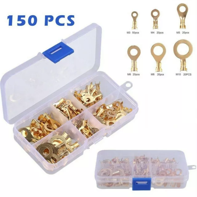 Safe and Reliable 150Pcs Brass Insulated Crimp Connectors for Electrical Wiring