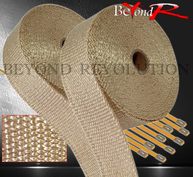 30 Feet Header Pipe Heat Cover Wrap+ Steel Ties Set Titanium