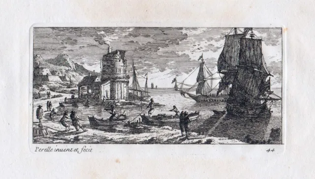 "Meereslandschaft" Kst.v.Perelle bei Basan, Paris um 1750/60