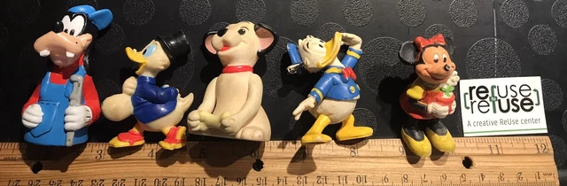 Disney Lot of Minnie Mouse Donald Duck Scrooge Goofy PVC Toy Figures Vintage