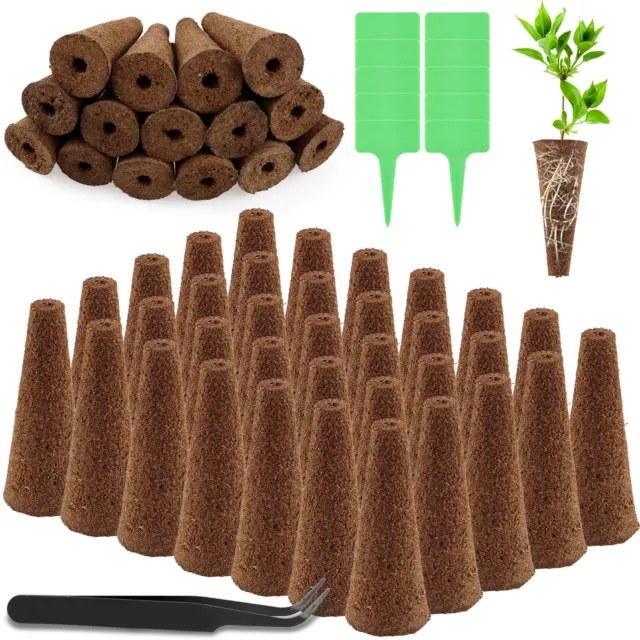 50Pcs Grow Sponges for Hydroponics Seed Starter Sponges with 10 Plant LabelsΦ