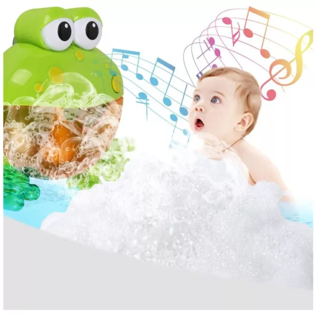 12 Songs Musical Bubble Maker Children Bath Shower Frog Bubble Machine Toy