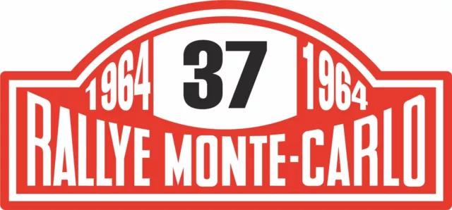 1964 No 37 Monte Carlo Retro Rally Vinyl Stickers car window motorsport decal