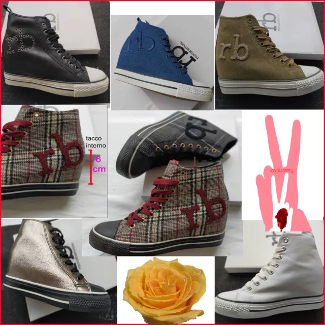 ROCCO BAROCCO SCARPE DONNA PLATFORM ZEPPA INTERN nero bianco bl