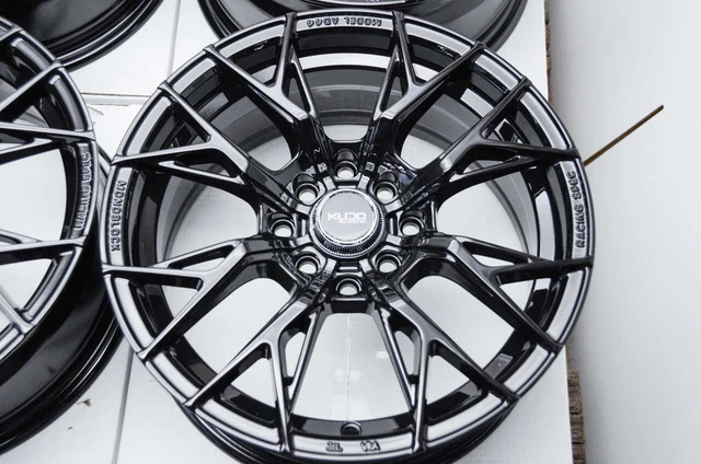 KUDO RACING PANIC 15x6.5 4x100 4x114.3 Full Black Wheels Rims Honda ...