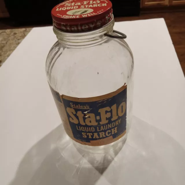 Staley Sta Flo Liquid Starch 32 oz. Bottle Vintage Laundry Movie Prop Lot  of 2