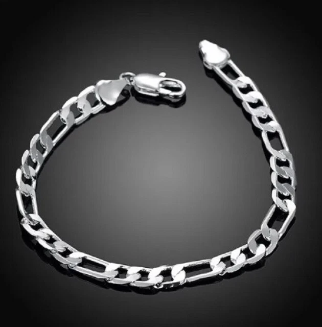 Bracelet Gourmette Torsadé En Argent Massif 925 Pour Homme - Qualité Premium - Neuf Avec étiquettes