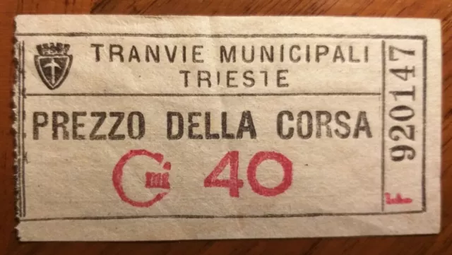1900 TRAMVIE TRIESTE BIGLIETTO primi del '900 Da COLLEZIONE