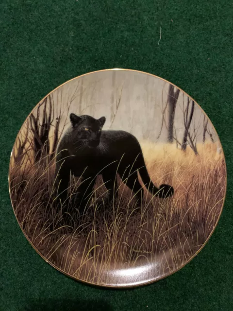 Powerful Presence PLATE Charles Frace WORLDS MOST MAGNIFICENT CATS Black Leopard