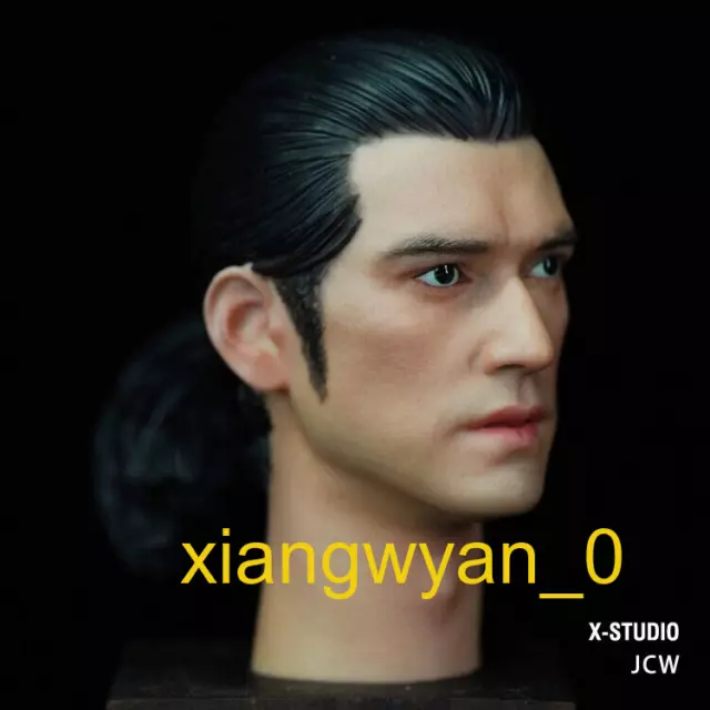 1/6 Takeshi Kaneshiro Ponytail Hair  male Head Sculpt Fit 12'' Figure