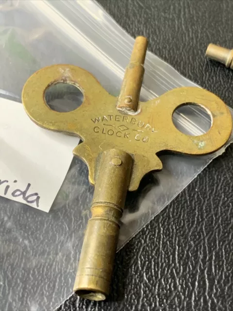 Vintage Brass  Waterbury Clock Co. Waterbury Conn. Clock Key