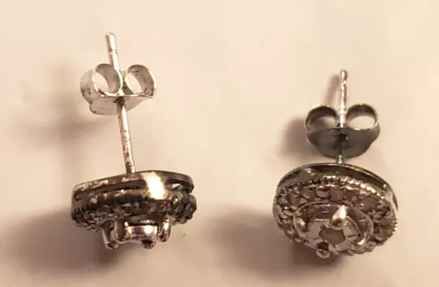 Avon Sterling Silver Diamond Cluster Earrings New Post/Stud New 3