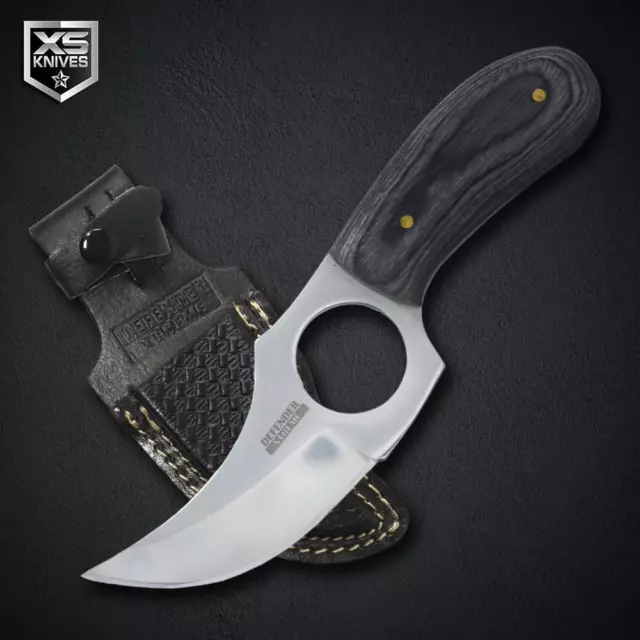 6" Handmade Full Tang SKINNER Knife Fixed Blade Black Wood Handle w/ Sheath EDC