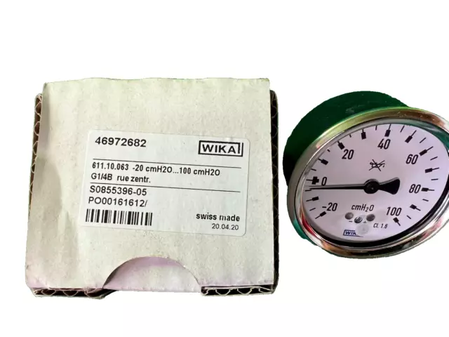 Low Pressure Gauge -20 To +100 CM/H2O Wika