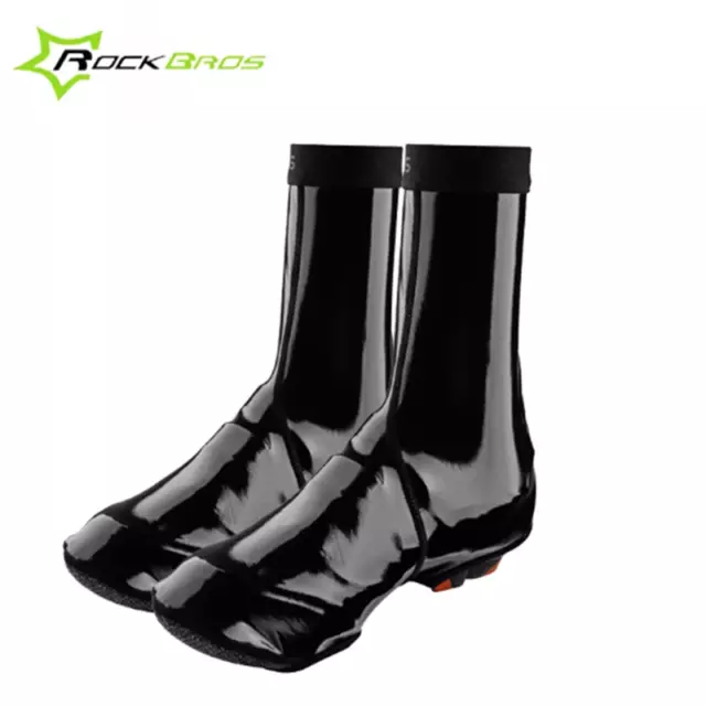 ROCKBROS Winter Cycling Shoe Cover Warm Windproof PU Protector Black Overshoes