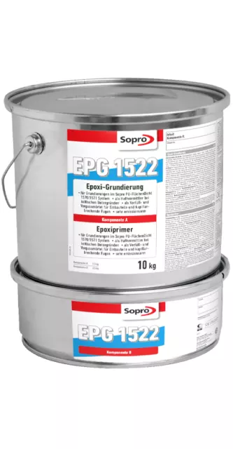 Sopro Époxy Apprêt Epg 1522 Résine Époxy Flüssigharz 10 KG A+B