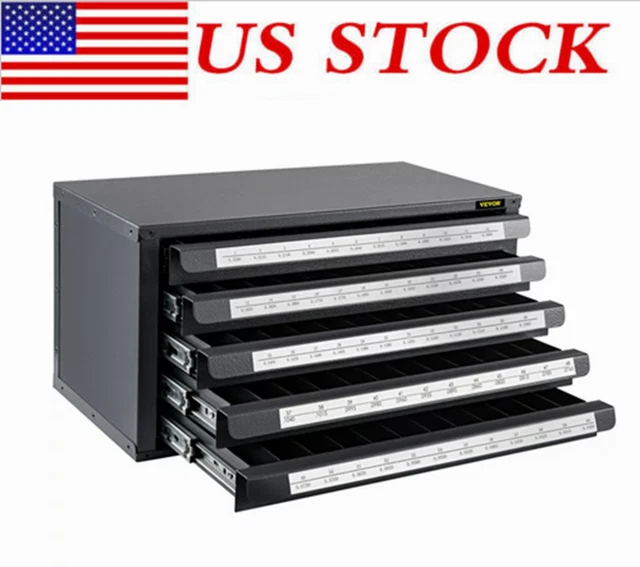 5-Drawer Drill Bit Dispenser Cabinet 60-Compartment Drill Bit Organizer Cabinet