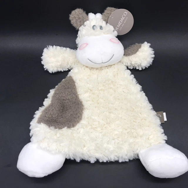 Demdaco Cow Lovey Moozer Rattle Blankie Flattie Security Blanket Soother New NWT
