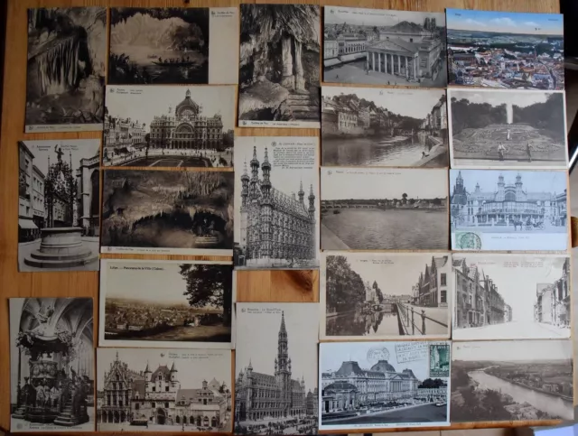 Belgique - Lot de 60 cartes postales anciennes - 100 % CPA - Bruxelles Liège ...