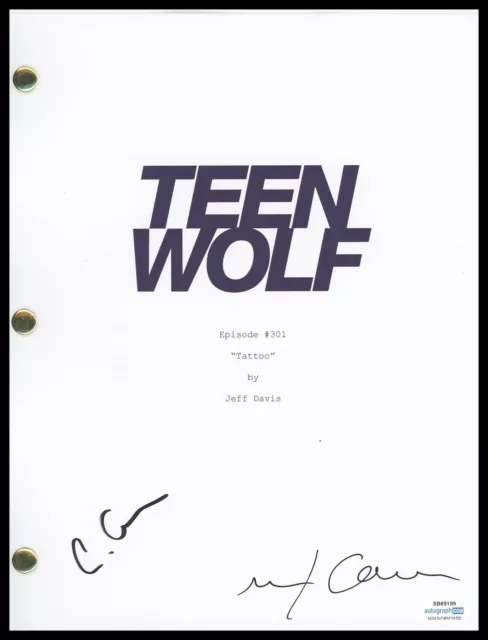 Max & Charlie Carver "Teen Wolf" AUTOGRAPH Signed 'Tattoo' Episode Script ACOA