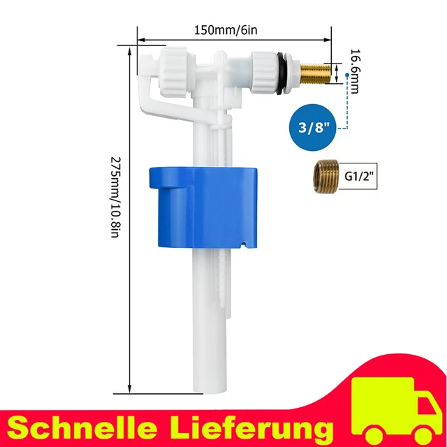 Universal Füllventil, Leises Schwimmerventil Spülkasten Seitlicher Einlass, Wassersparendes WC Spülkasten Ersatzteile, für Spülkasten G3/8 und G1/2 Messing Anschluss & Standard Keramik Spülkästen Universal Füllventil, Leises Schwimmerventil Spülkasten Seitlicher Einlass, Wassersparendes WC Spülkasten Ersatzteile, für Spülkasten G3/8 und G1/2 Messing Anschluss & Standard Keramik Spülkästen