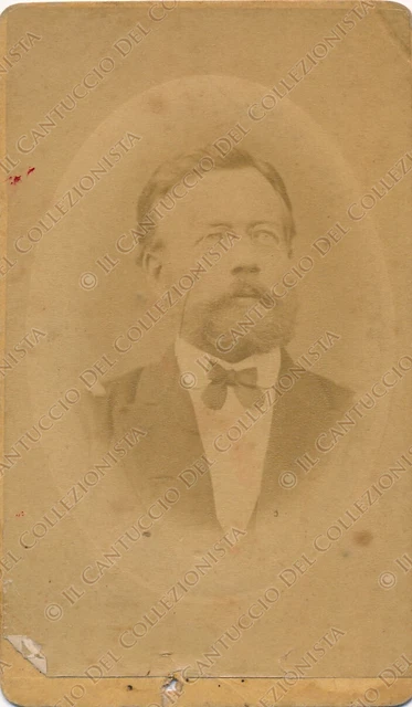 1880c Ritratto Gentiluomo Zoe Schey Carte de visite CDV Fotografia