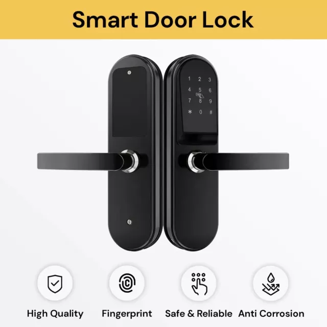 Electronic Digital Smart Door Lock Fingerprint APP Password Key Security Lock