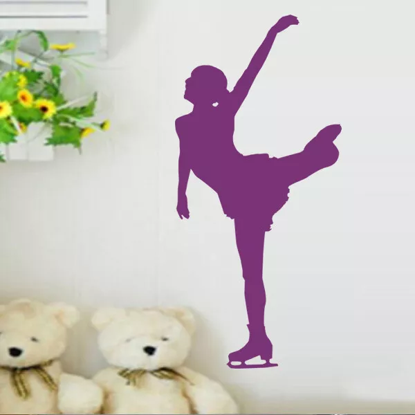 Sticker Décoration Silhouette Femme Patineuse Artistique (10x5 cm à 120x57 cm)