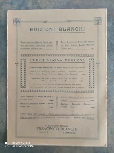 Spartito Stringimi Forte Ernesto Becucci Edizioni Francesco Blanchi Torino