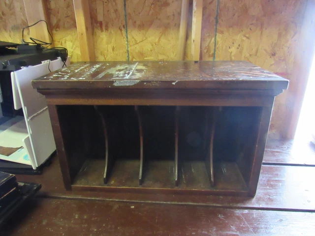 Antique Solid Oak Desk Folder Slot Organizer.